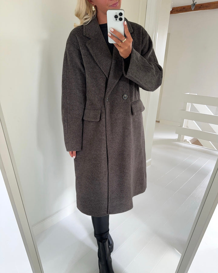 Vero Moda frakke lelea long chocolate torte/melange