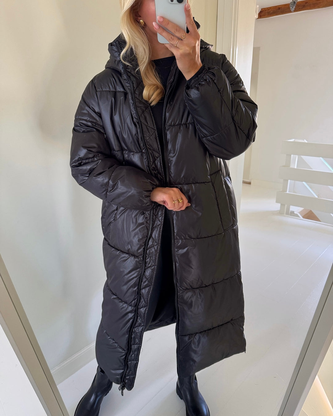JDY jakke harper x-long puffer black
