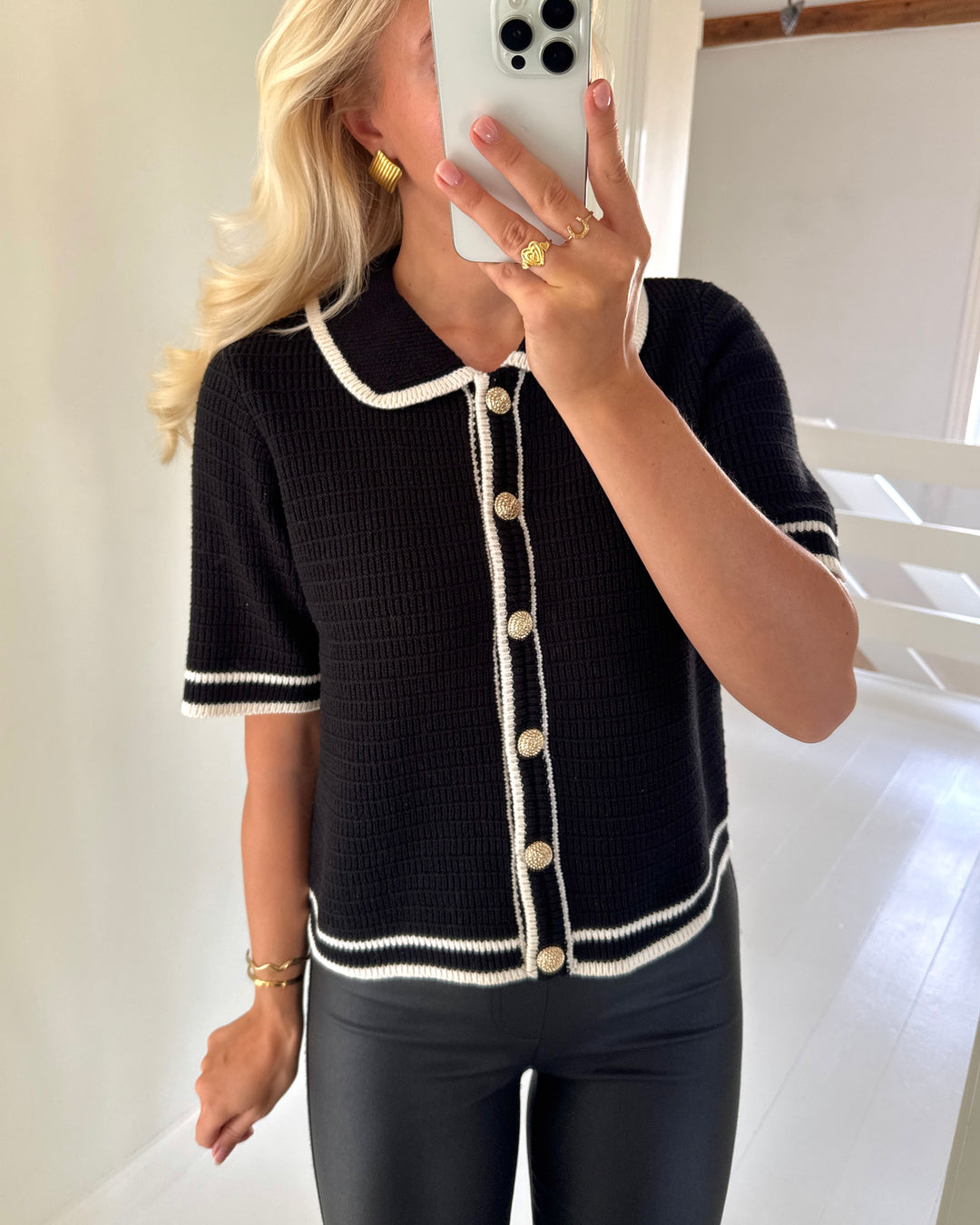 Y.A.S cardigan klomi ss knit black