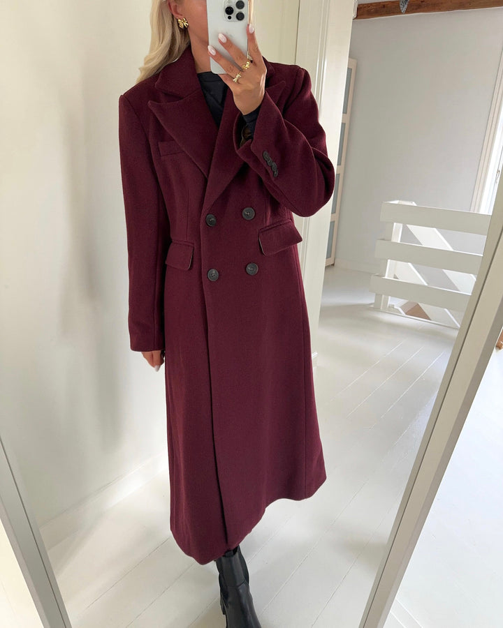 Y.A.S frakke royla ls wool blend long port royale