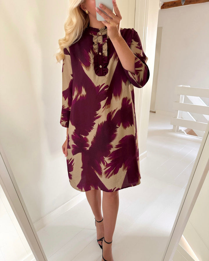 Love&Divine kjole love622-24 bordeaux leaf