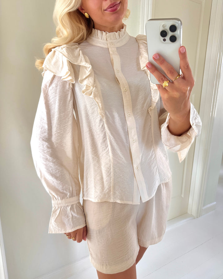 Vero Moda bluse jules ls flounce birch