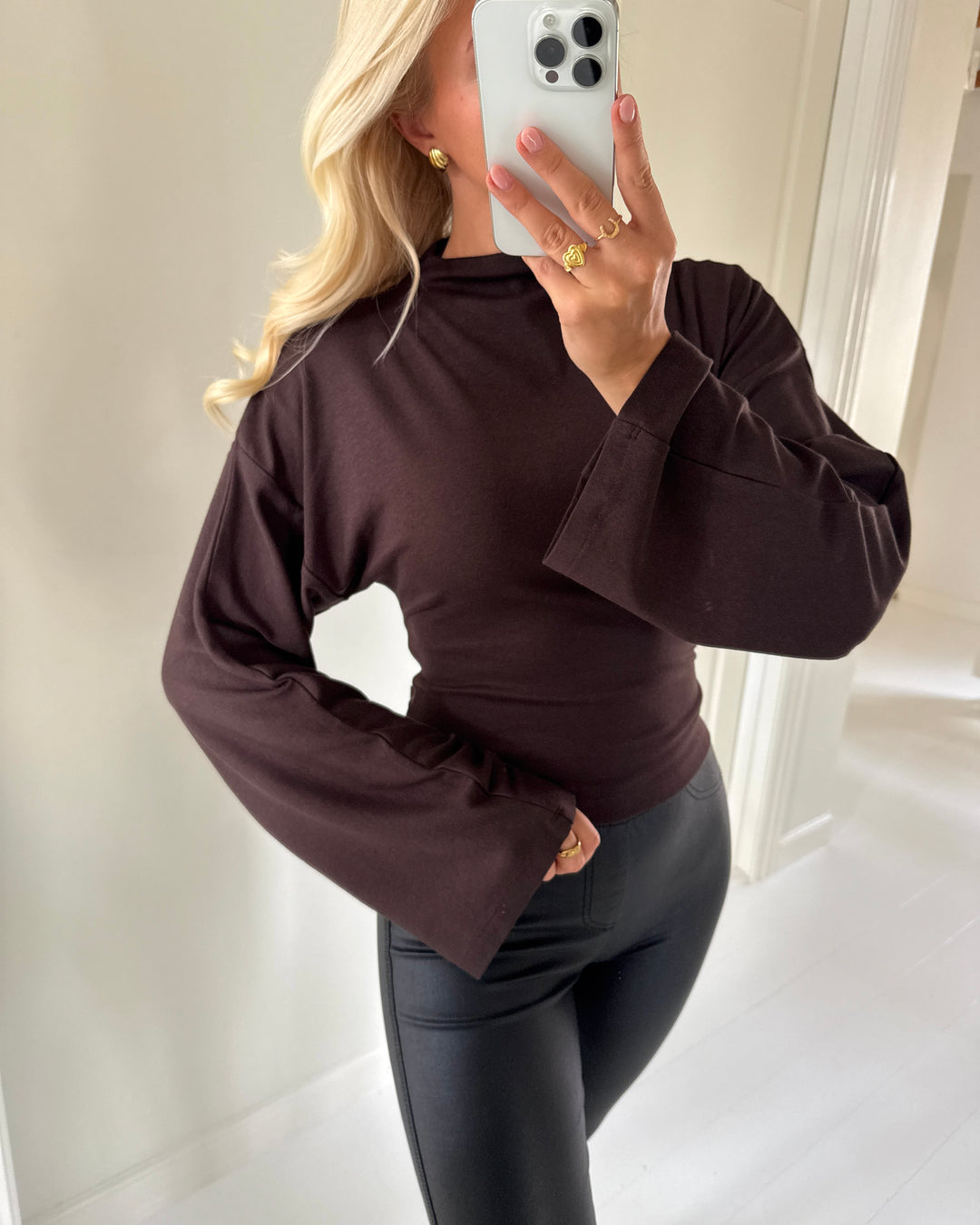 Only bluse estrid ls tie coffee bean