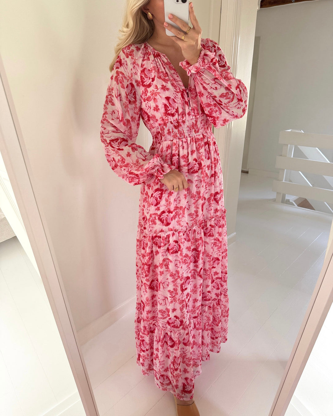 Aware by Vero Moda kjole maude ls v-neck pink marshmallow/camellia rose