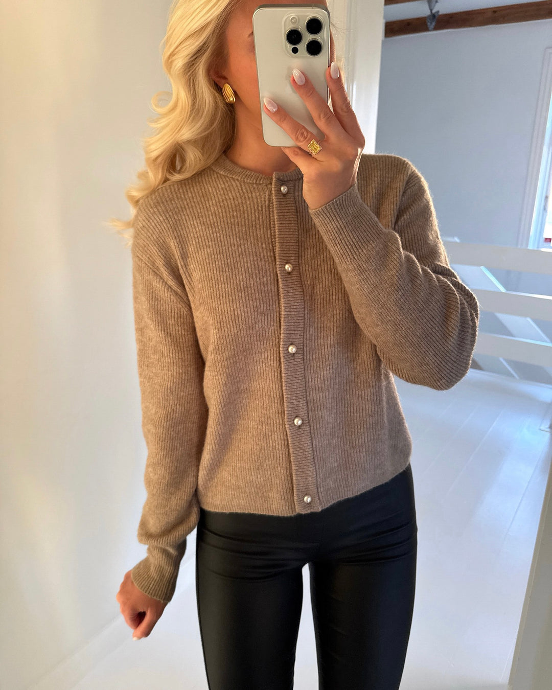 JDY cardigan lumi life ls button silver mink/melange