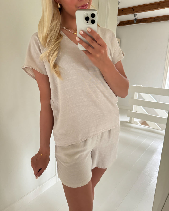 JDY top caya lion linen ss moonbeam