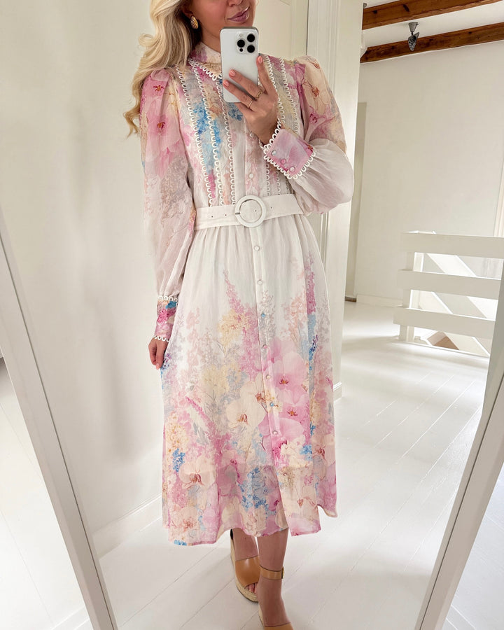 Y.A.S kjole florence ls long pristine florence aop - FORUDBESTILLING LEV. START APRIL