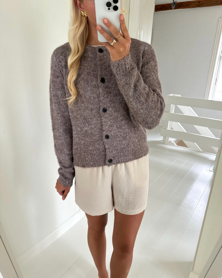 Vero Moda cardigan novah ls o-neck button ga noos brown lentil/melange