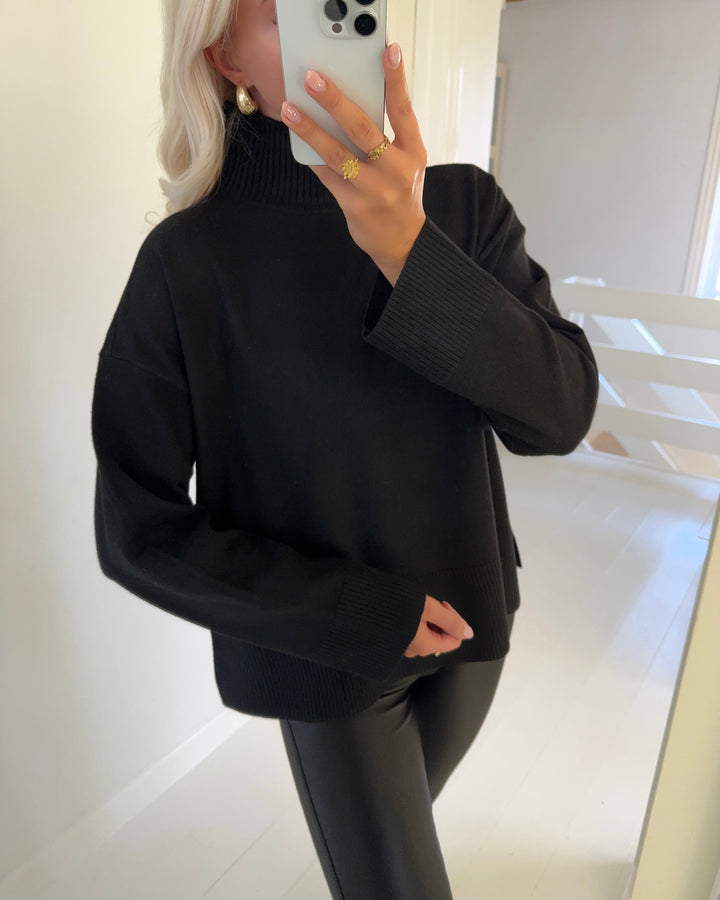 Only sweater coco life ls high neck cc knit black