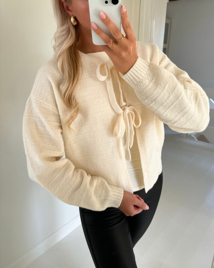 Vero Moda cardigan boom structure ls o-neck tie card boo birch/melange