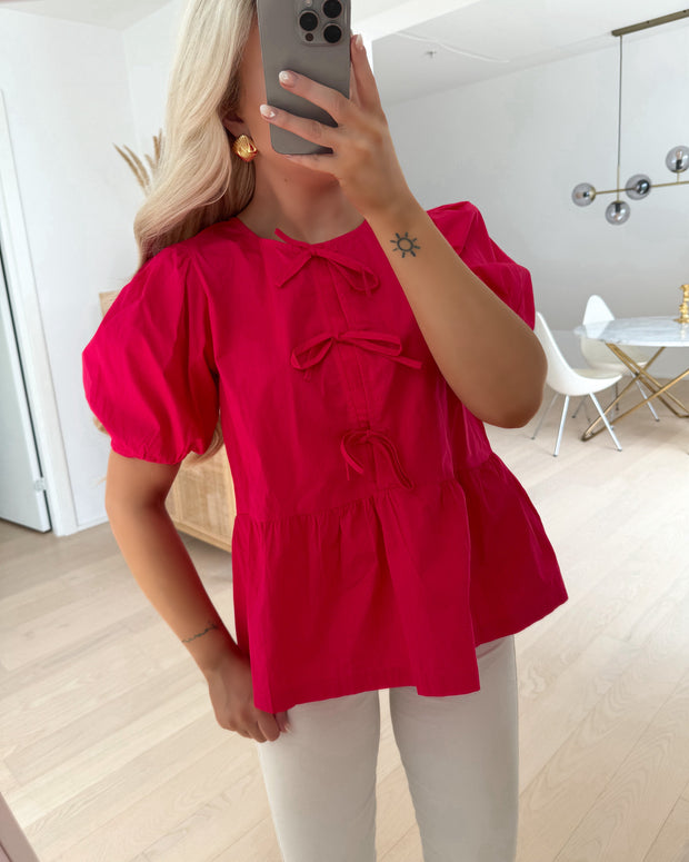 Margat ss blouse pink peacock