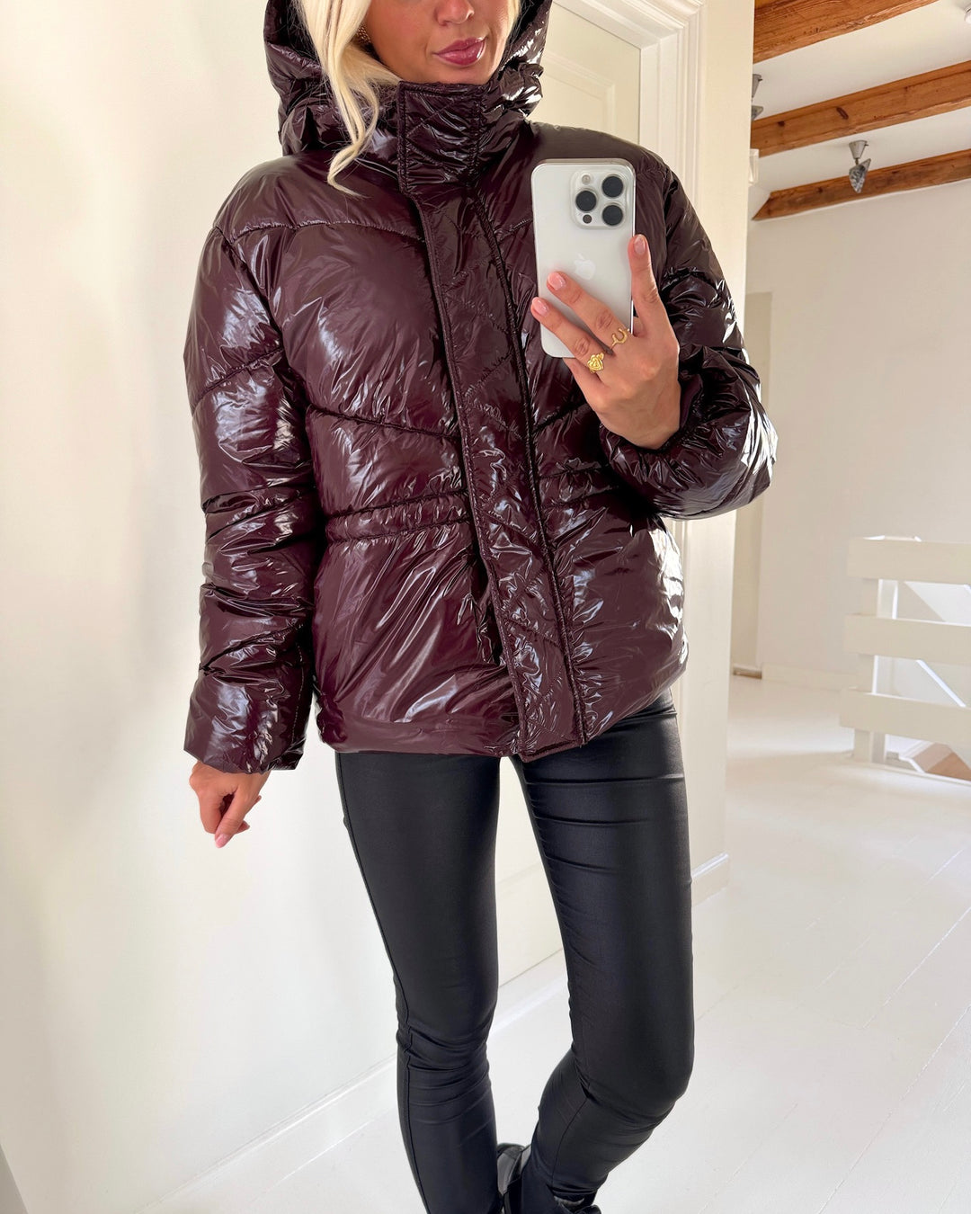 Only jakke rillo shiny puffer fudge