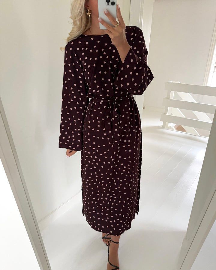 Love&Divine kjole love1421-1 bordeaux/dot
