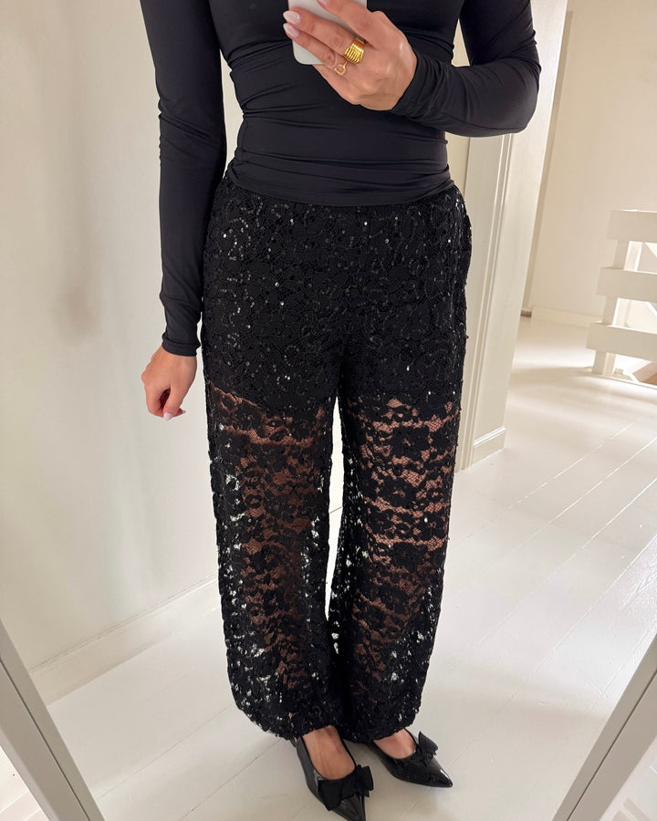Love&Divine bukser love1525-1 black lace sequins