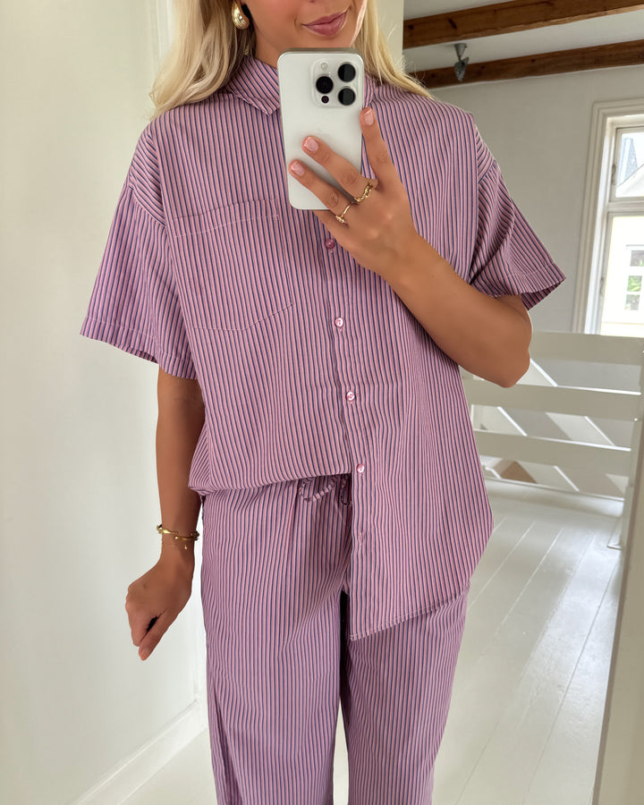 Pieces skjorte femme ss loose wvn d2d fuschia pink/blue