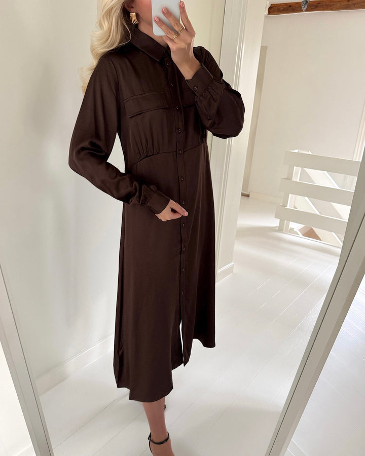 Love&Divine skjortekjole love1420-1 brown