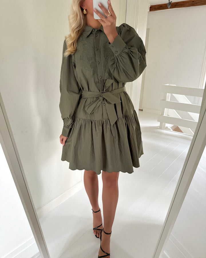 Y.A.S kjole willo ls shirt dusty olive