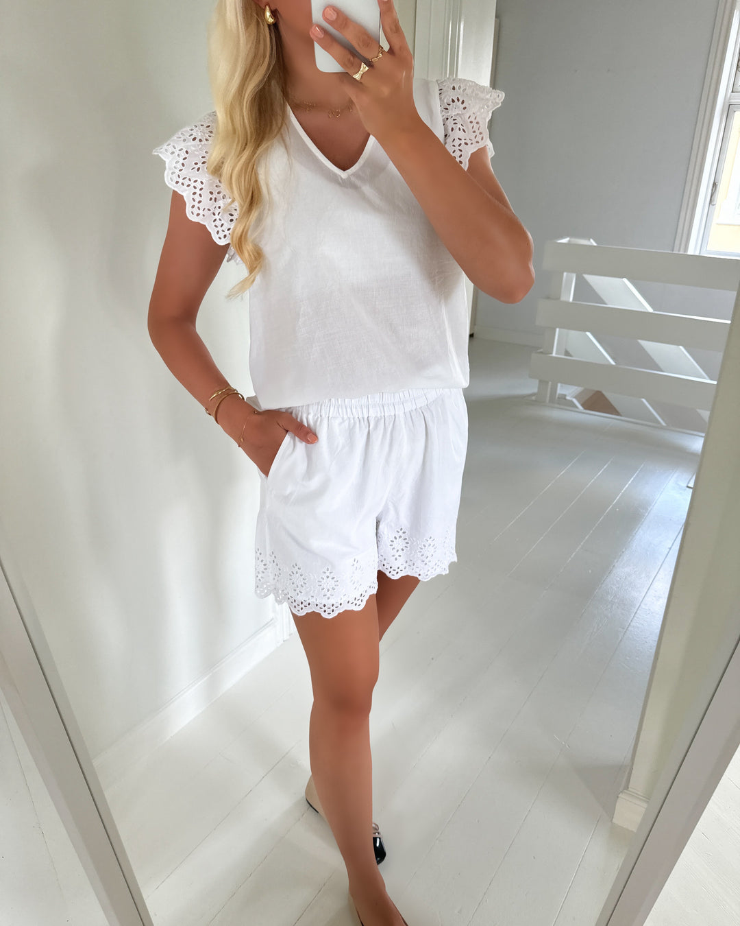 Only shorts lou life emb loose bright white