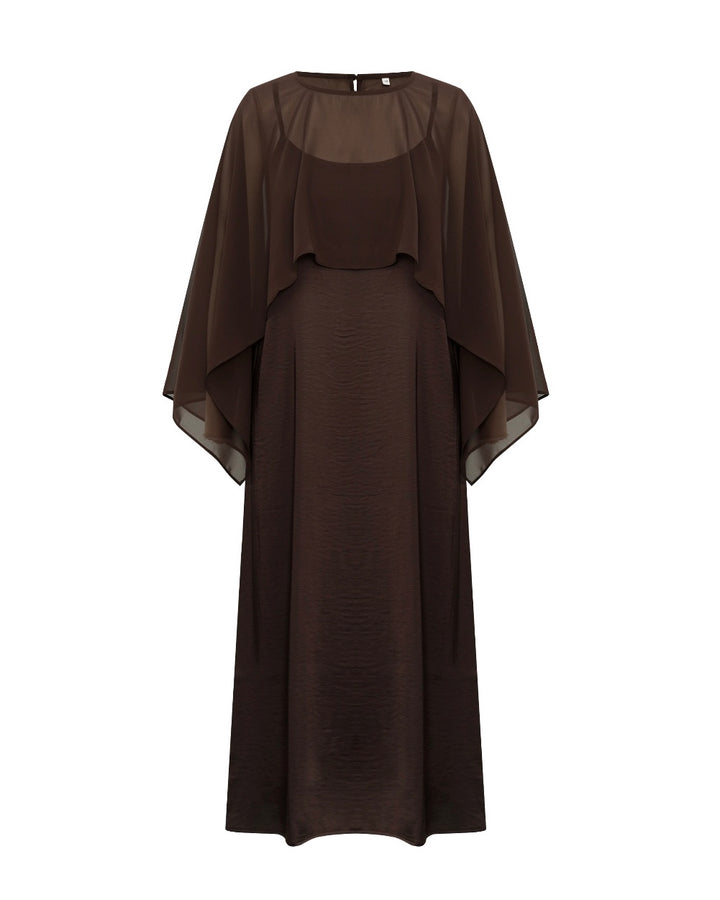 A-View kjole flow dark brown