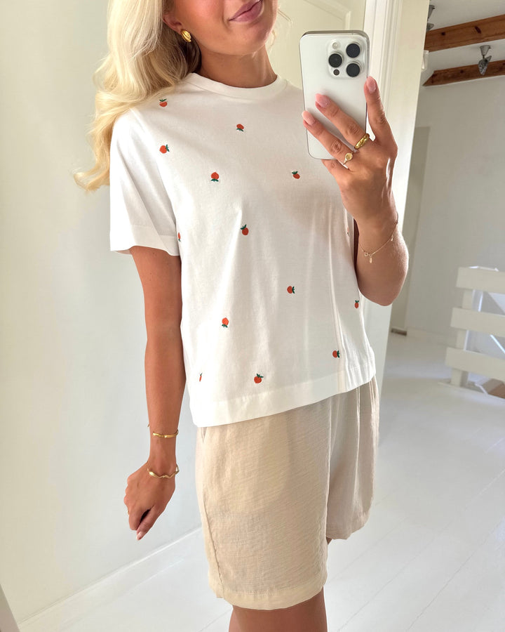 Vero Moda t-shirt sola mette ss snow white/peach