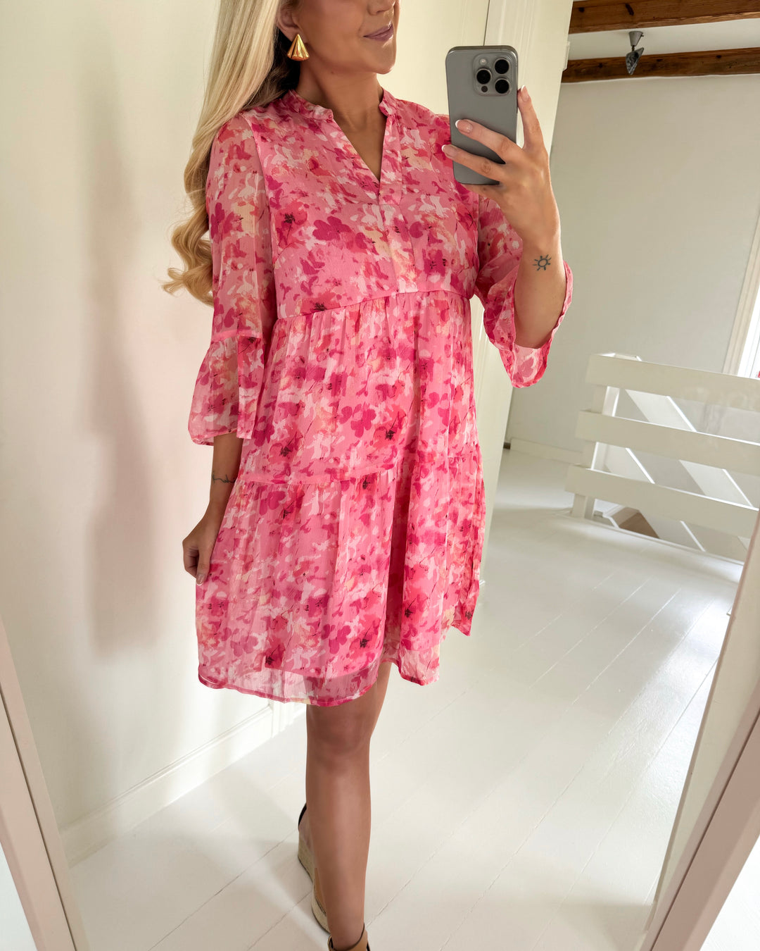 Vero Moda kjole smilla 3/4 short rose shadow sally