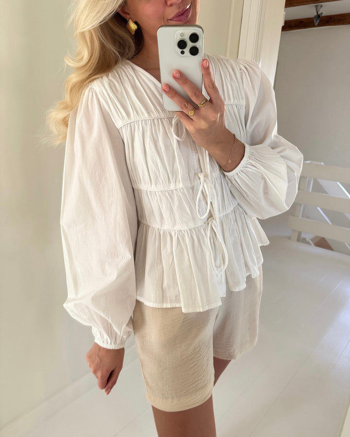 Y.A.S bluse ebba ls star white