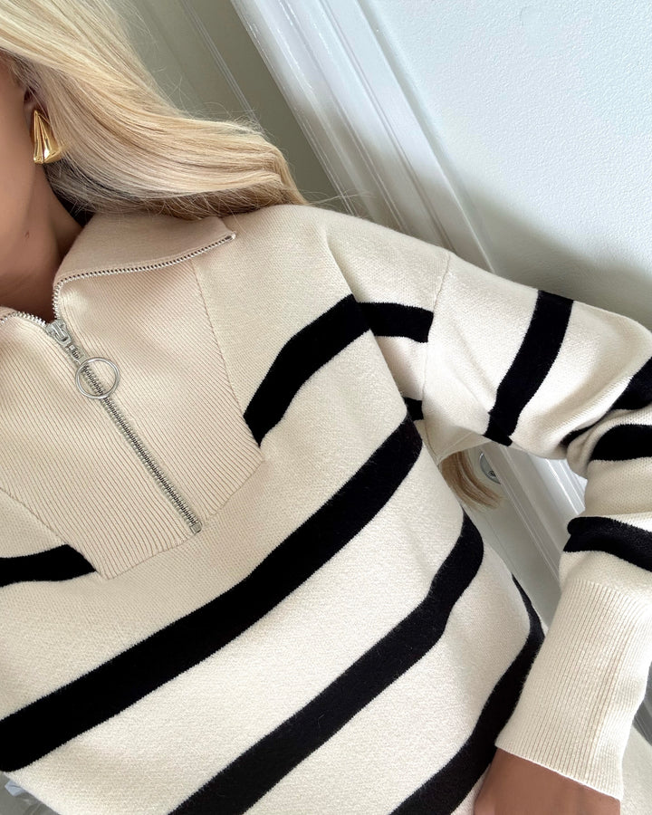 Vero Moda striktrøje saba stripe birch/black