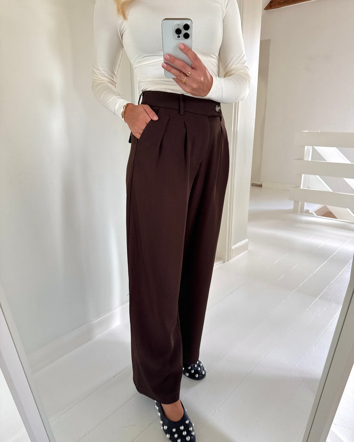 Only bukser miles pleat wide coffee bean