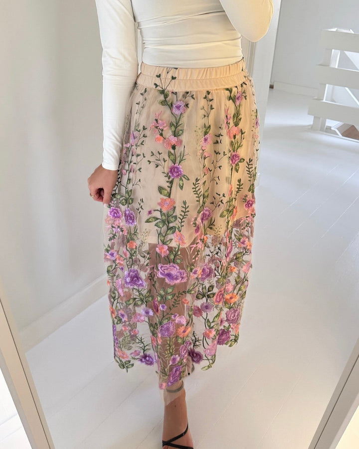 A-View nederdel fuschia green/purple