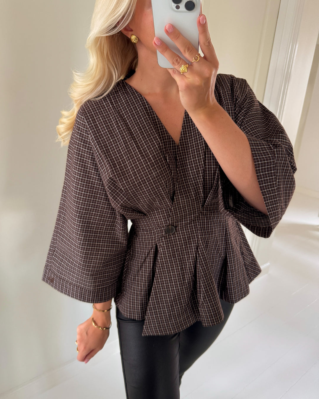 Love&Divine bluse 1510-1 brown check