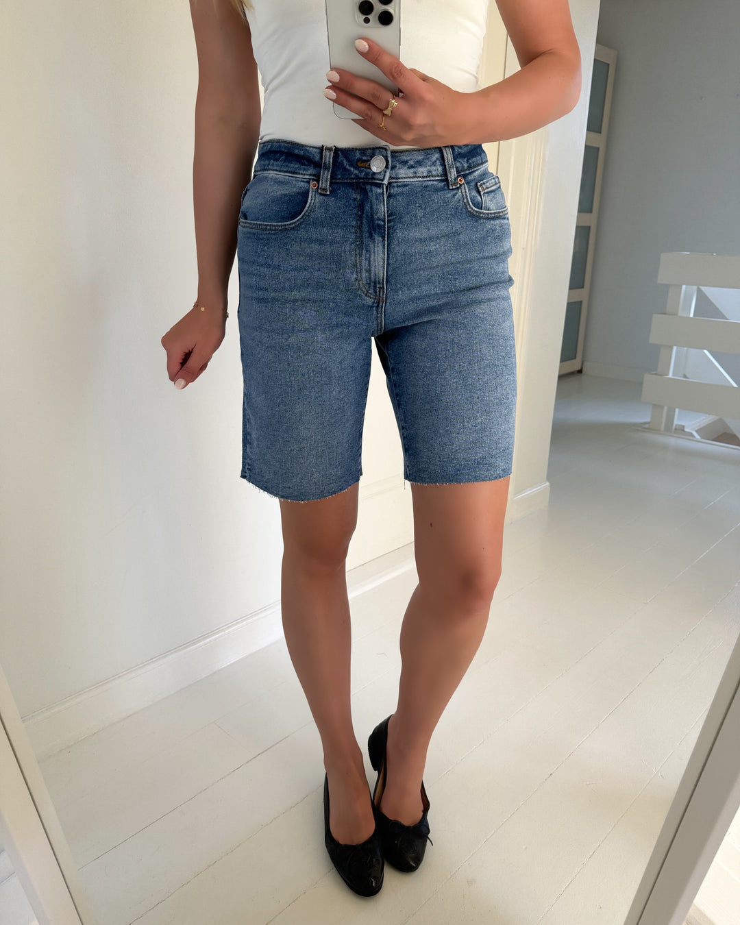 Vero Moda shorts cleo hr long denim medium blue denim