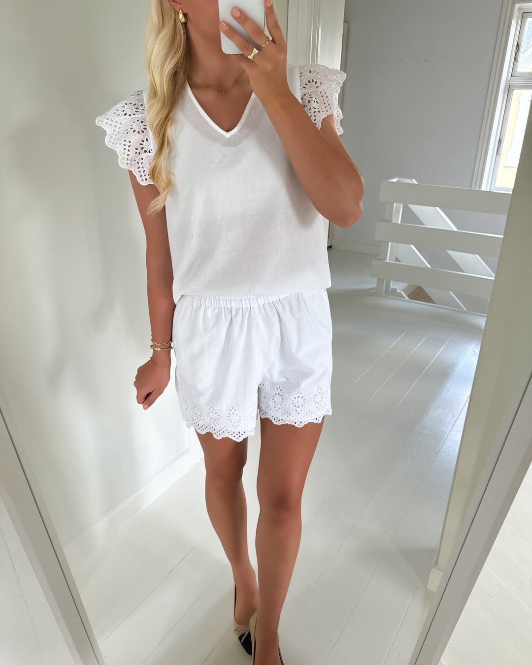 Only shorts lou life emb loose bright white