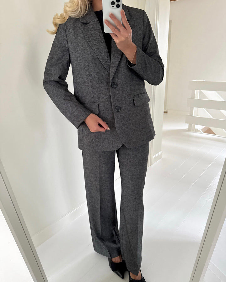 JDY bukser bloom siri hw straight black/white salt & pepper