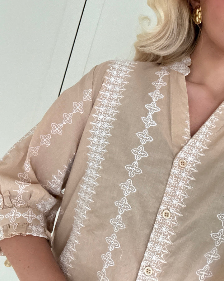 Love&Divine skjorte love1298 sand/white