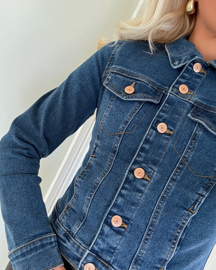 Vero Moda jakke luna ls slim denim medium blue denim