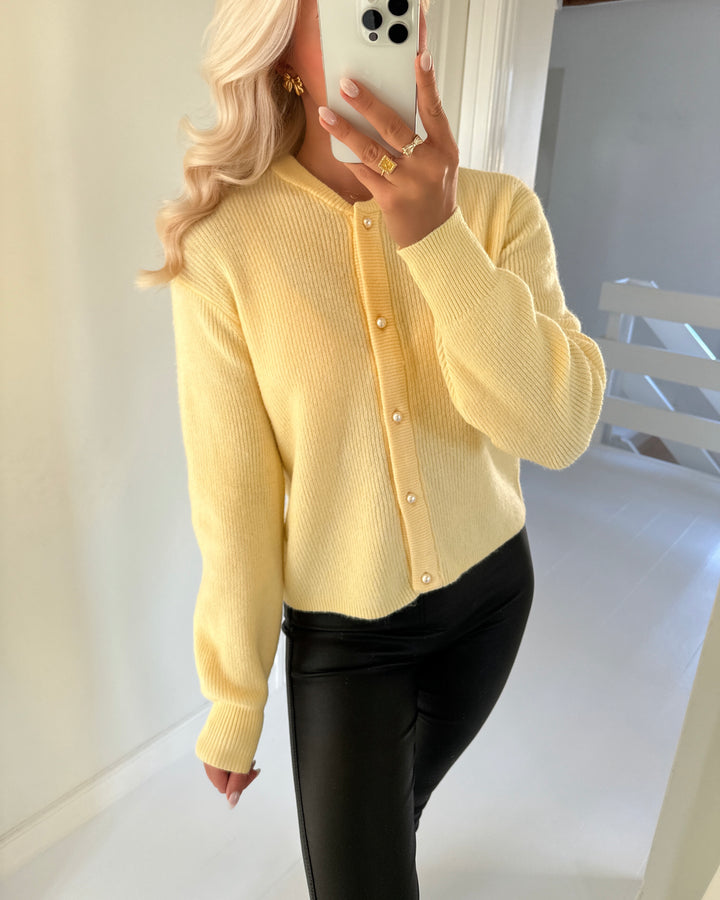 JDY cardigan lumi life ls button golden haze/melange