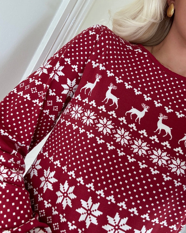 Vero Moda bluse chris ls o-neck karanda red/snow white xmas