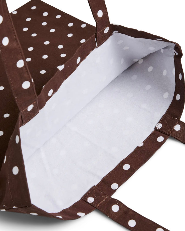 Pieces tote bag mira chicory coffee dots