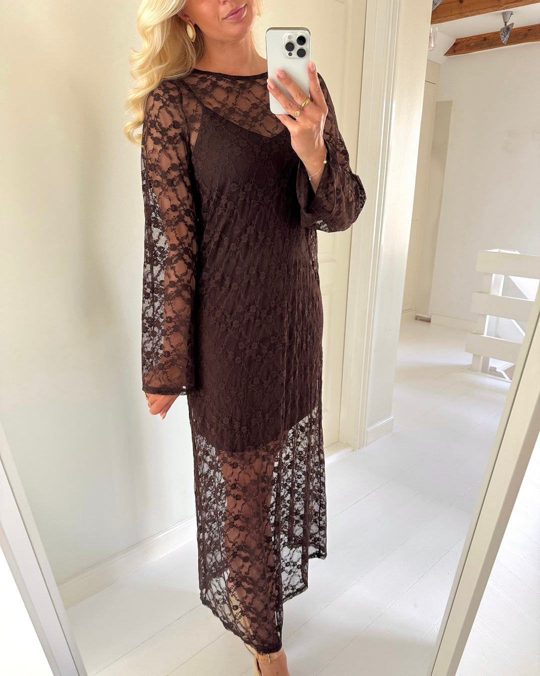 JDY kjole silvia ls lace maxi mulch