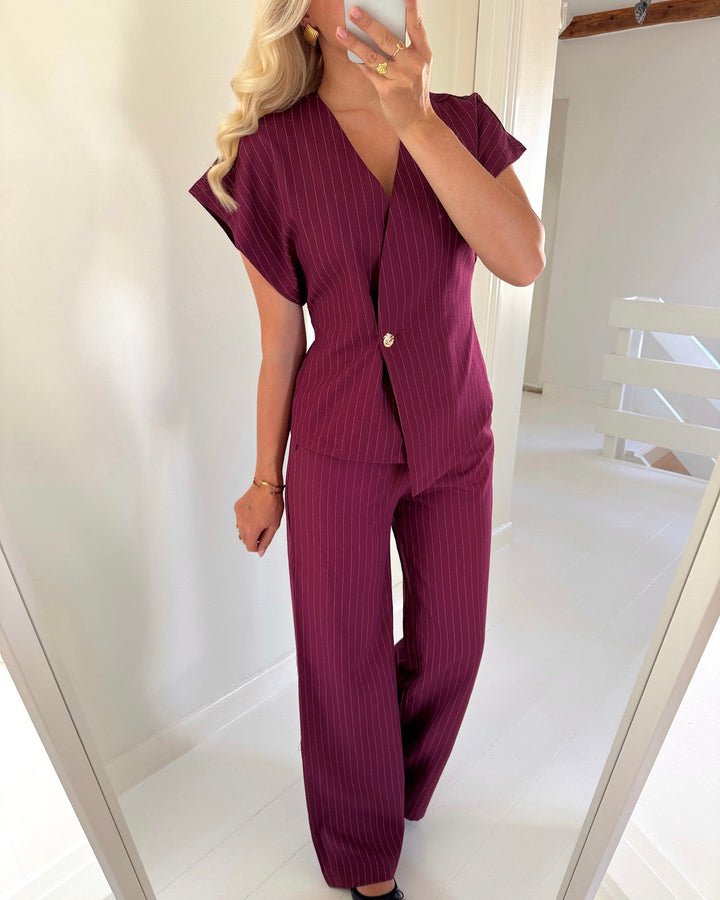 Sister's Point bukser verina-pa2 bordeaux/cream