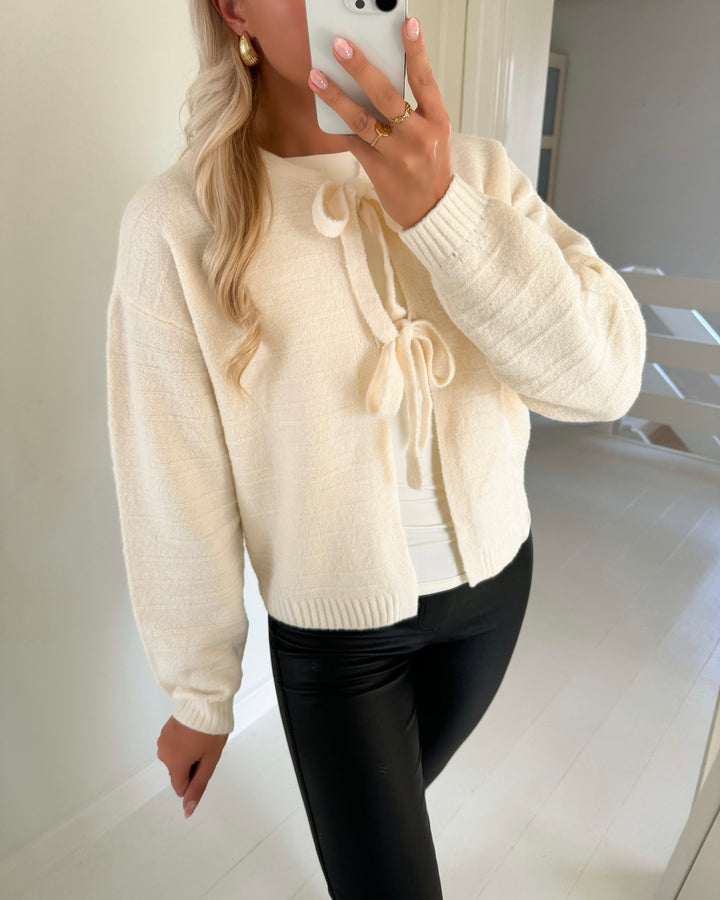 Vero Moda cardigan boom structure ls o-neck tie card boo birch/melange