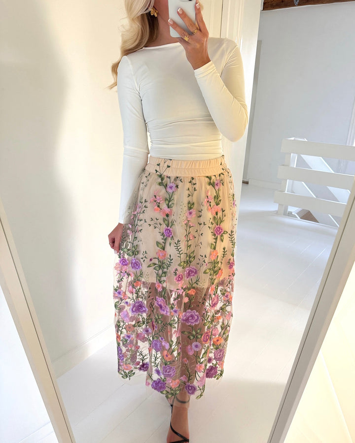 A-View nederdel fuschia green/purple