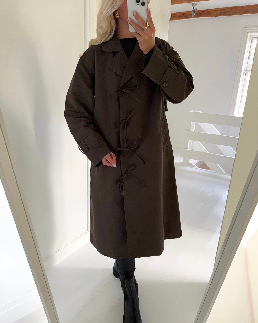 Pieces frakke agnes ls tie wvn delicioso