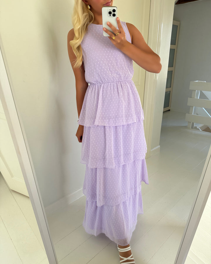 Vero Moda kjole melisa sl layer maxi dress wvn ga pastel lilac