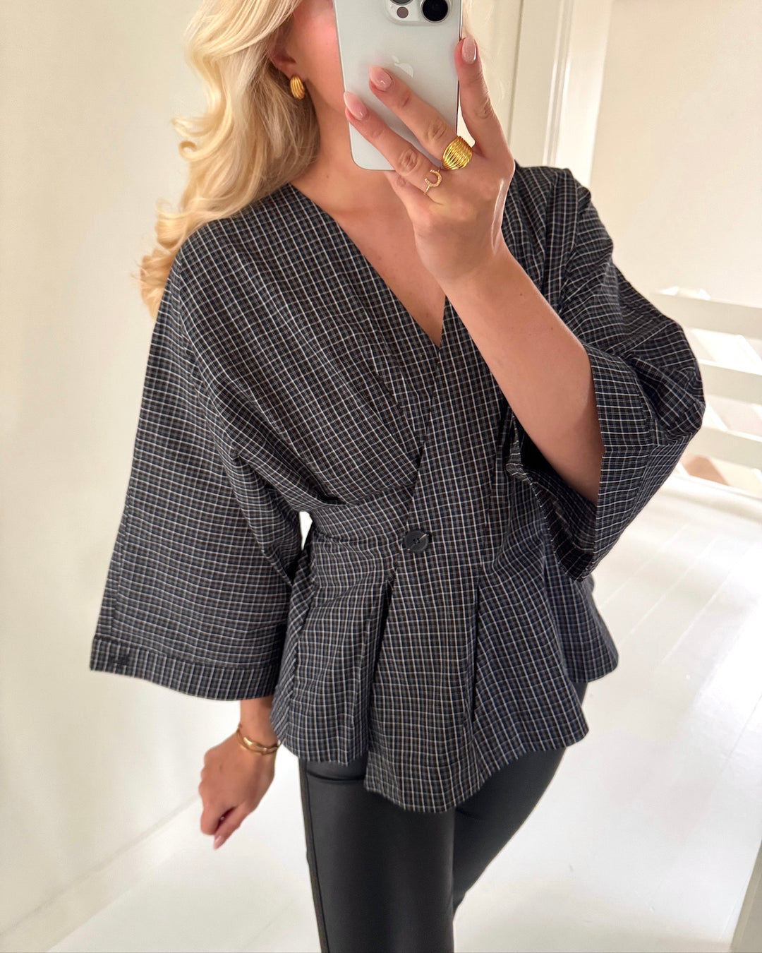 Love&Divine bluse love1510-1 black check