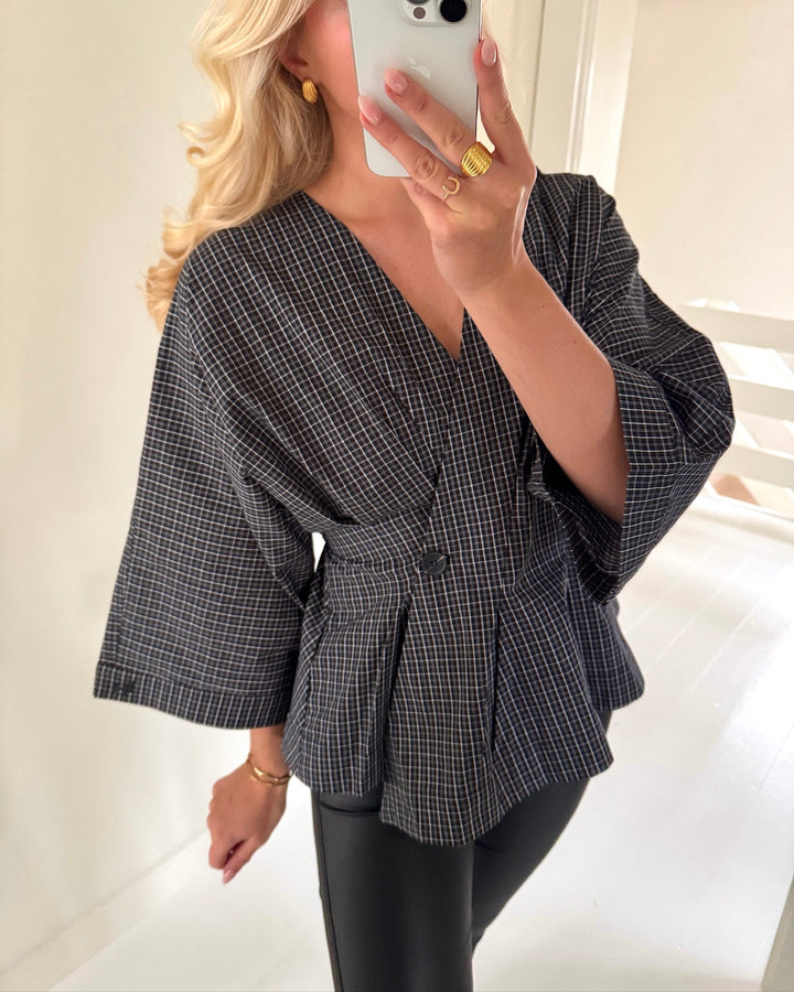 Love&Divine bluse love1510-1 black check