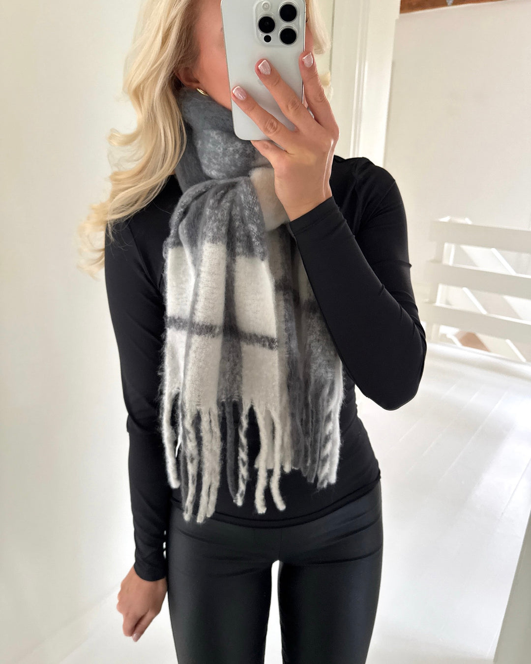 Sister's Point halstørklæde scarf-497 grey check
