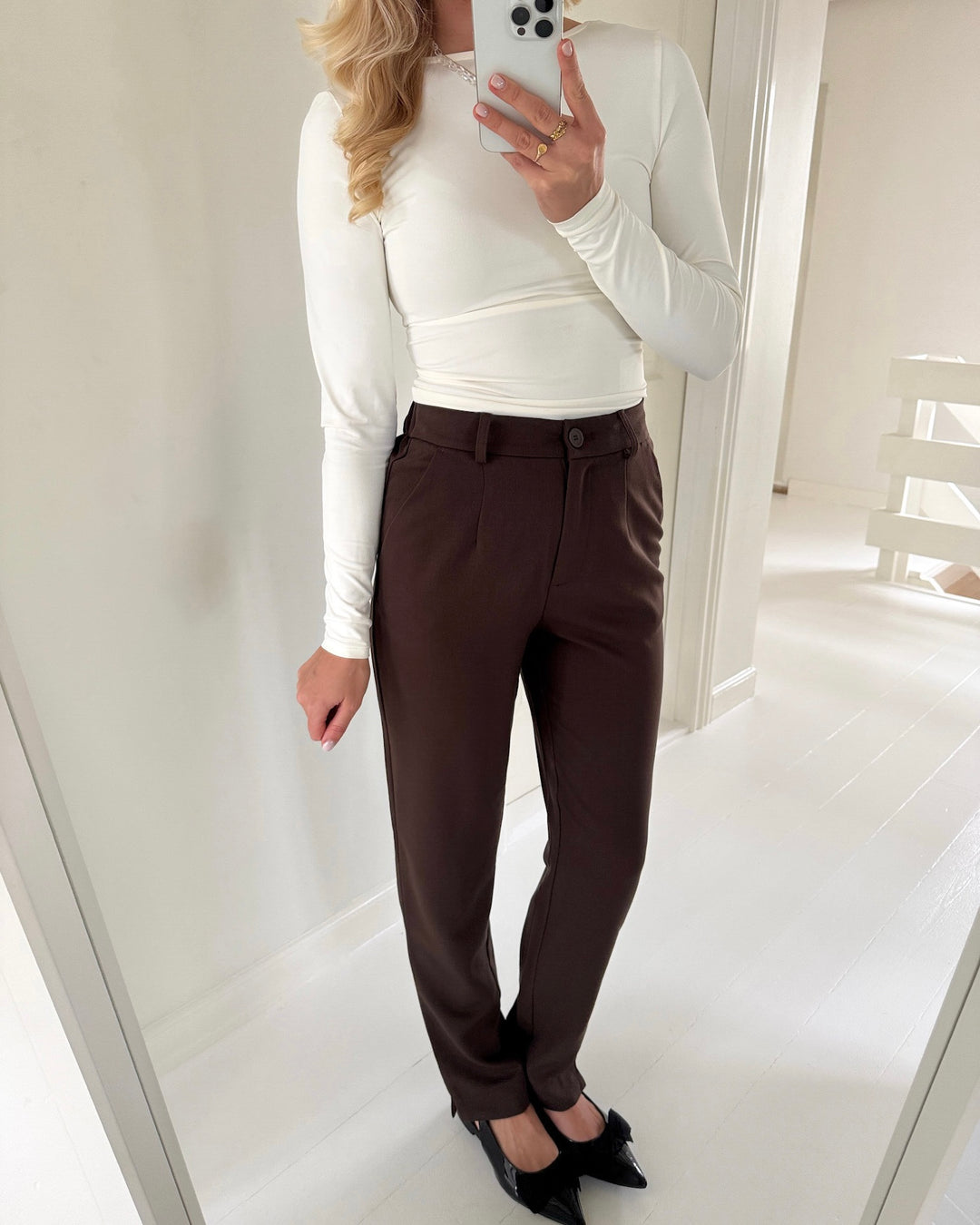 Pieces bukser kamil hw ankle hot fudge