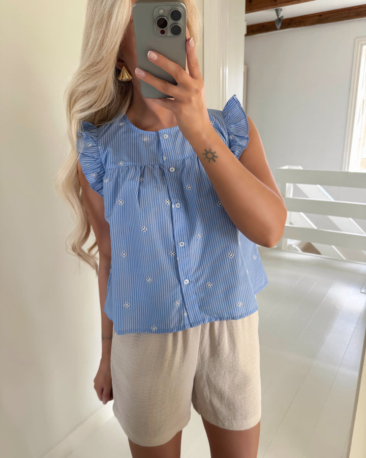 Only top amanda sl emb coronet blue/white