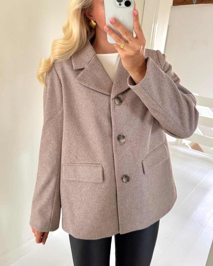 Pieces blazer bianca ls noos greige/melange